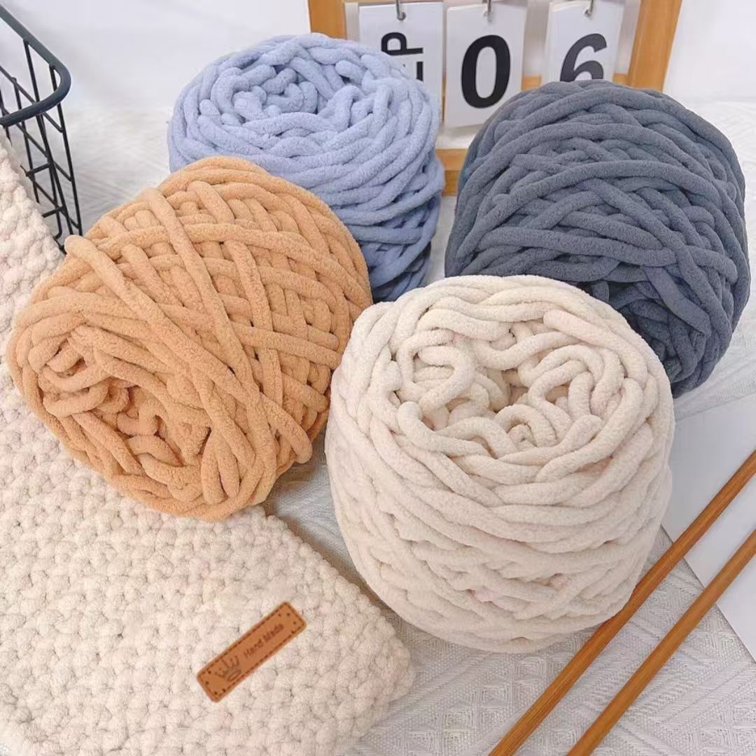 Wool Blanket Herringbone - 3PCS 300g Ciniglia Filato per maglieria