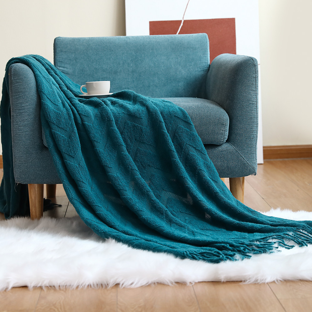 Wool Blanket Herringbone - Coperta in maglia con motivo a