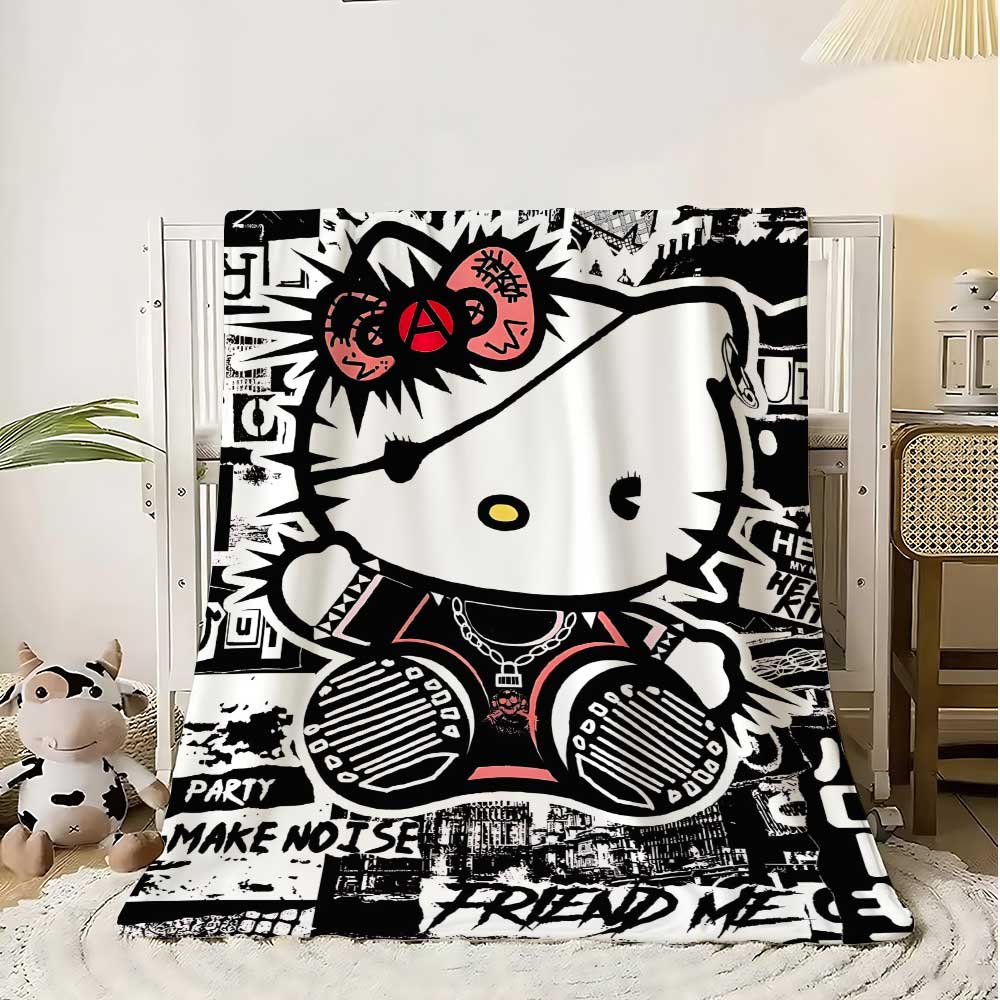 Bed Sheet Microfiber - Kawaii Cat Hellos Coperta calda Coperte